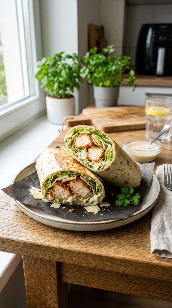 Air Fryer Chicken Caesar Wrap