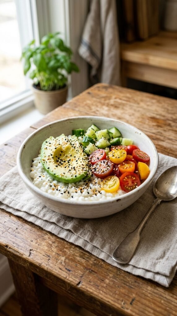 Avocado Everything Bagel Cottage Cheese Bowl