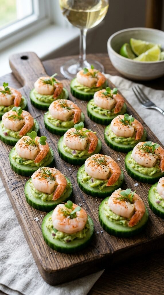 Avocado Shrimp Cucumber Bites