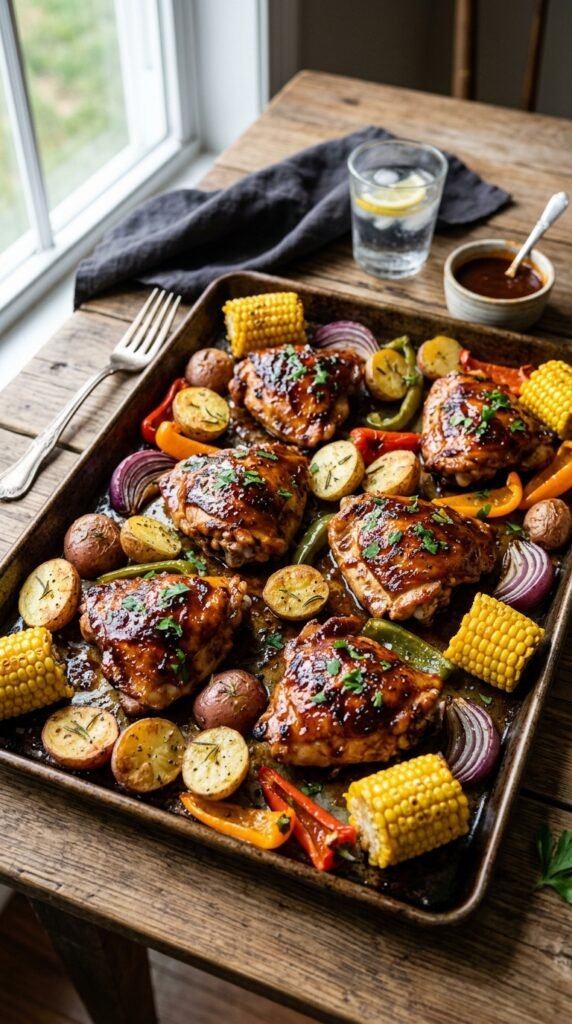 BBQ Chicken Sheet Pan Dinner