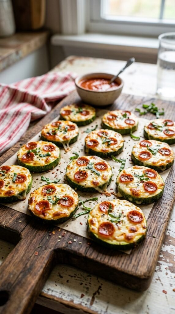 Baked Zucchini Pizza Bites