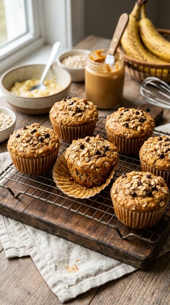 Banana Peanut Butter Protein Muffins