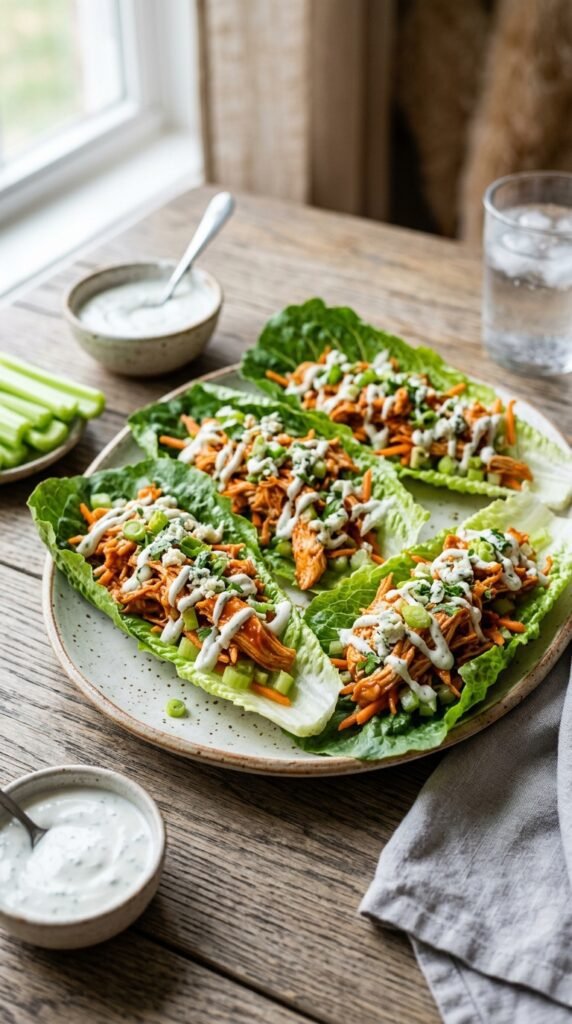 Buffalo Chicken Lettuce Wraps