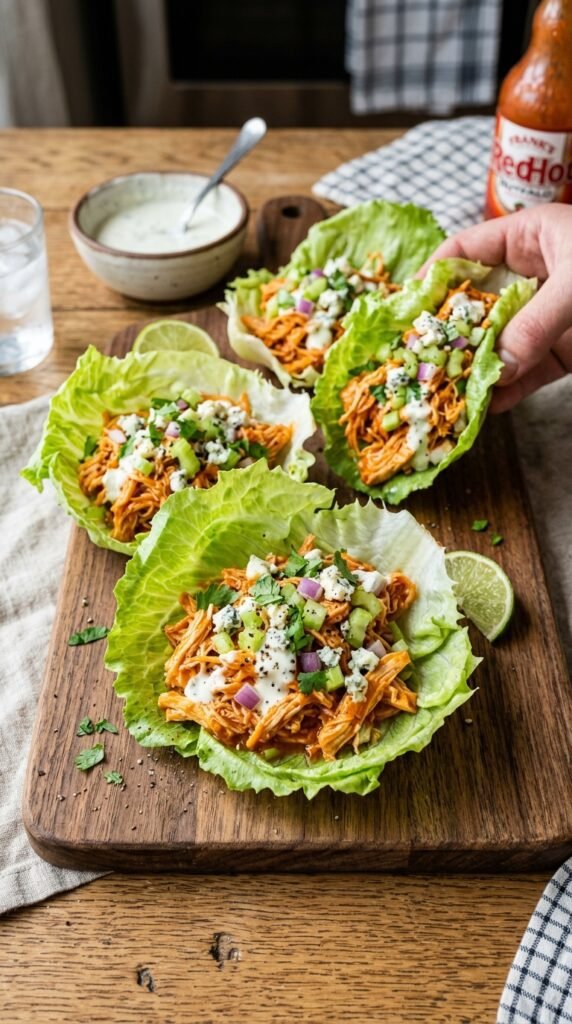 Buffalo Chicken Lettuce Wraps