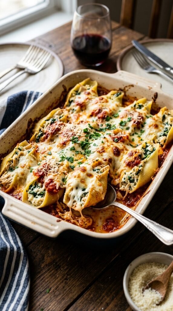Cheesy Chicken Stuffed Shells