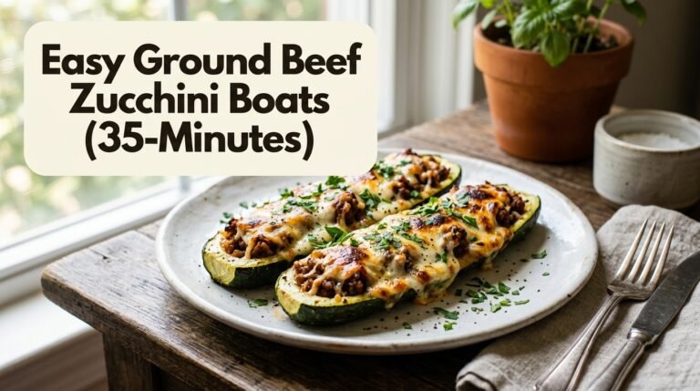Ground Beef Zucchini Boats