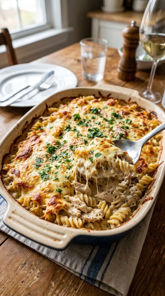 Chicken Alfredo Bake