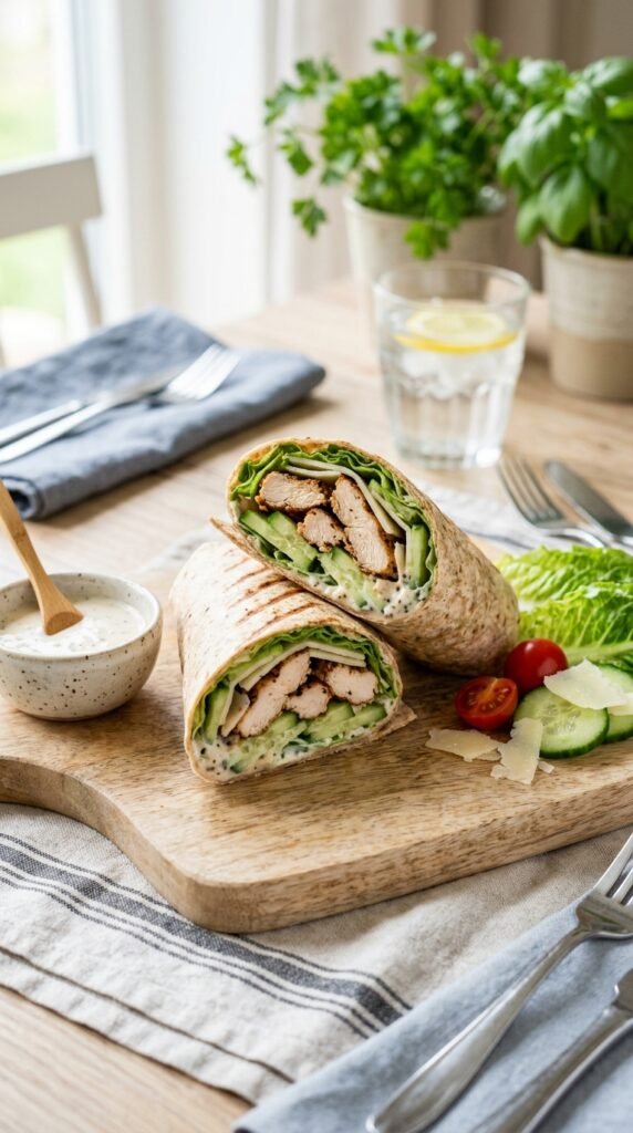 Chicken Caesar Wrap with Cucumber