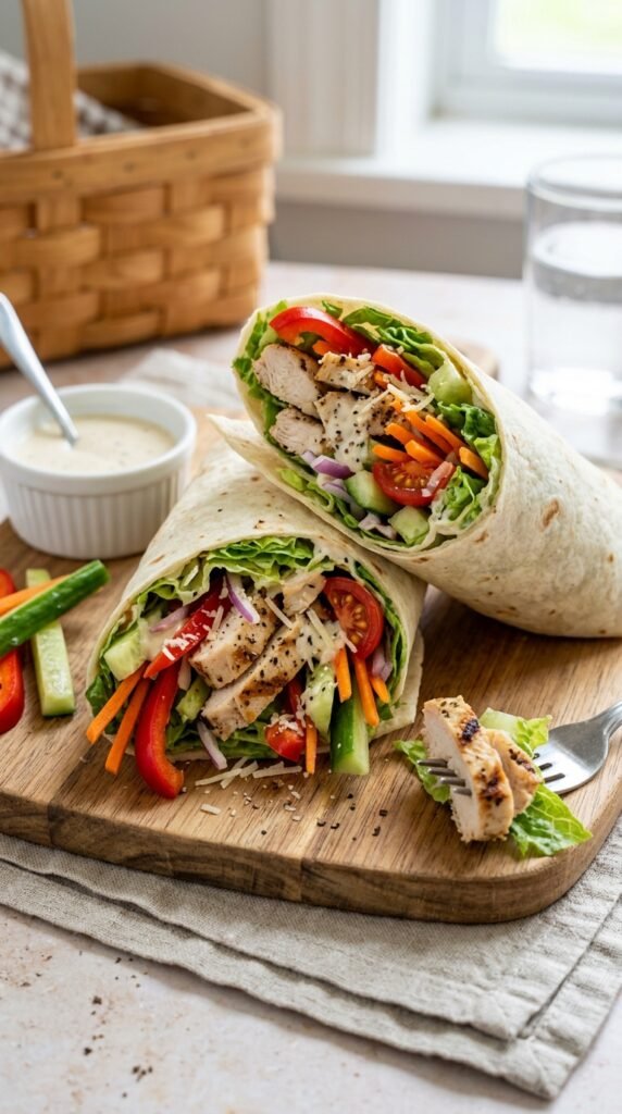 Chicken Caesar Wrap with Extra Veggies