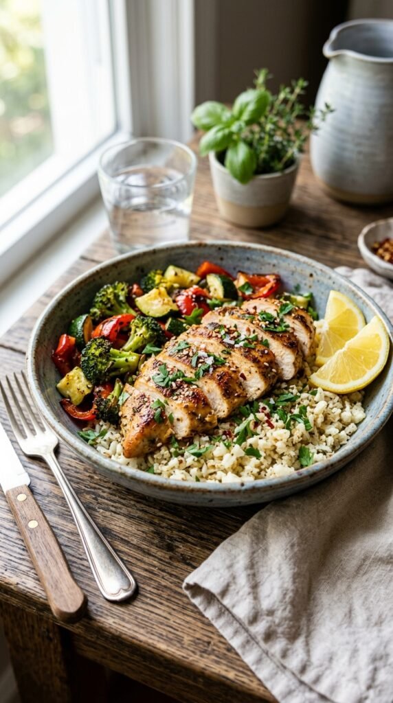 Chicken Cauliflower Rice Bowls