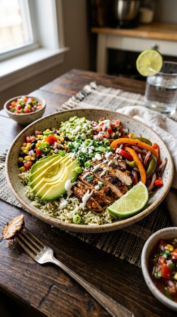 Chicken Fajita Rice Bowls