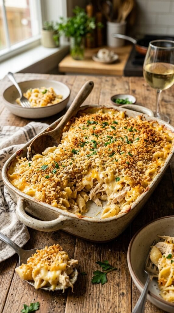 Chicken Mac and Cheese Casserole