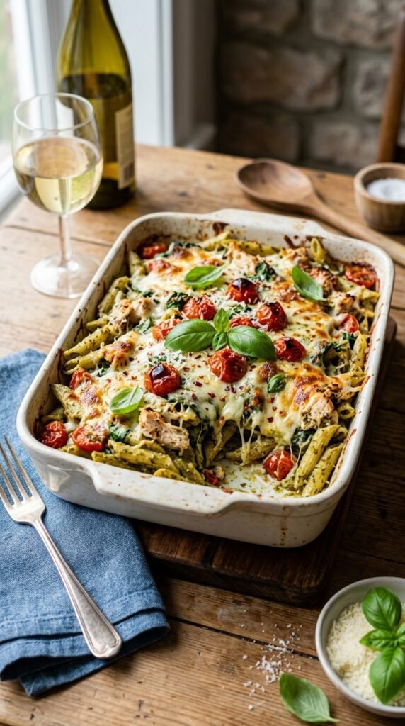 Chicken Pesto Pasta Bake