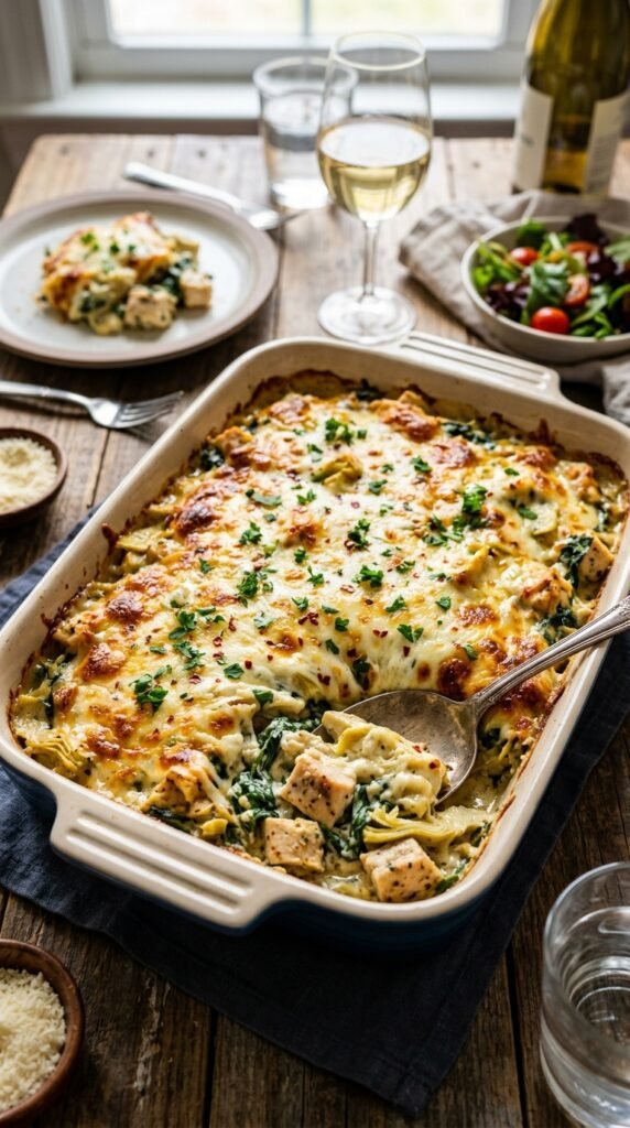 Chicken Spinach Artichoke Casserole