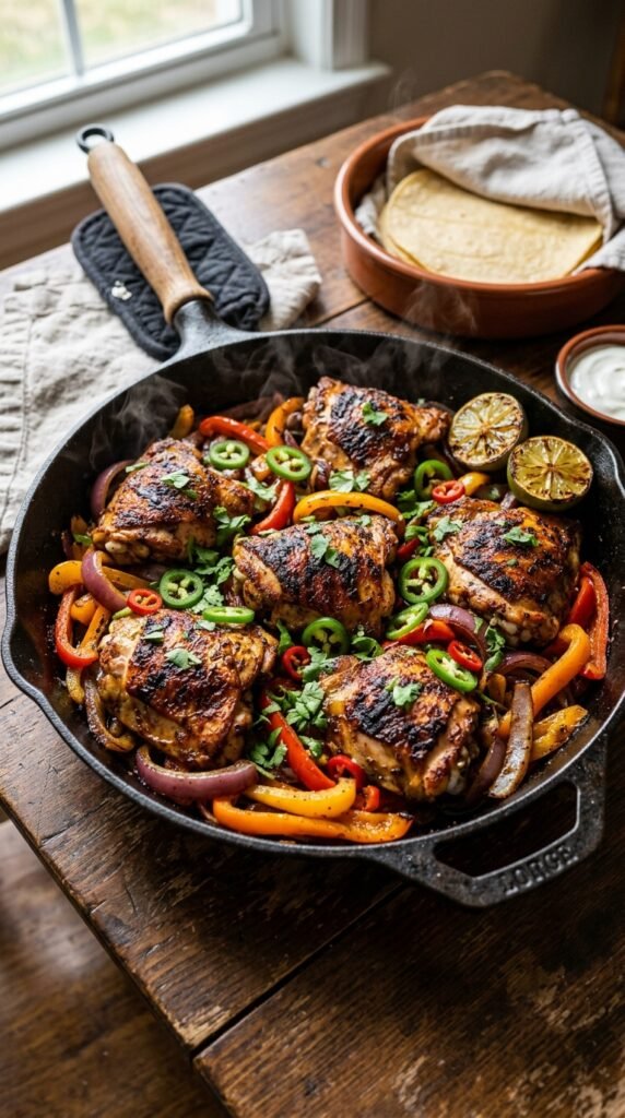 Chicken Thigh Fajita Skillet