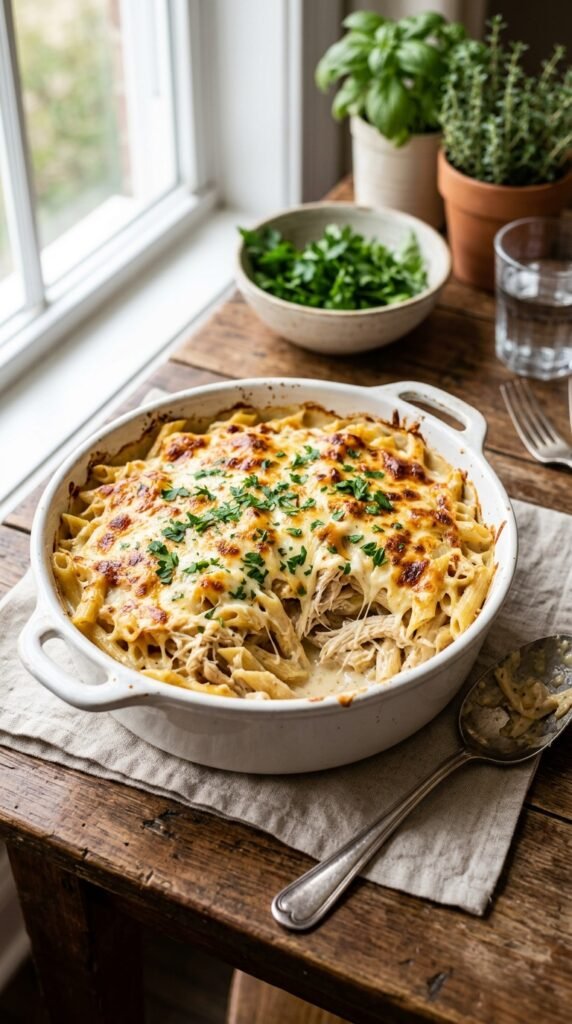 Slow Cooker Creamy Chicken Pasta Casserole Recipe