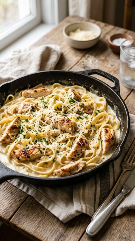 Creamy Chicken Alfredo Skillet