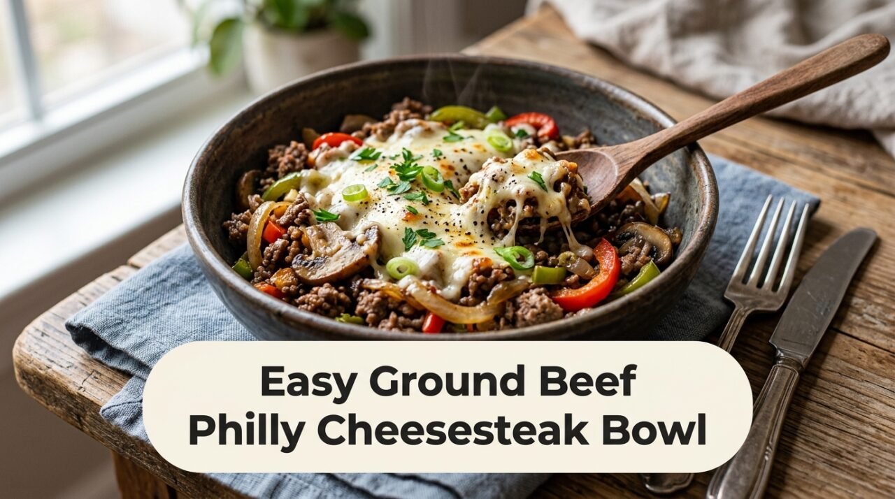 Ground Beef Philly Cheesesteak Bowl