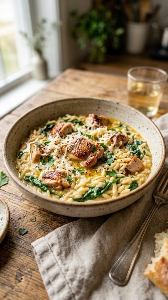 Garlic Butter Chicken Orzo