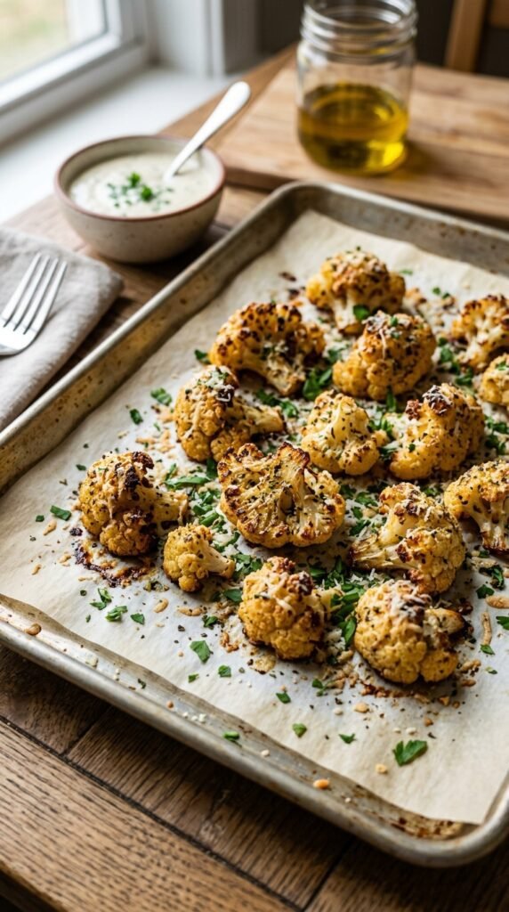 Garlic Parmesan Cauliflower Bites