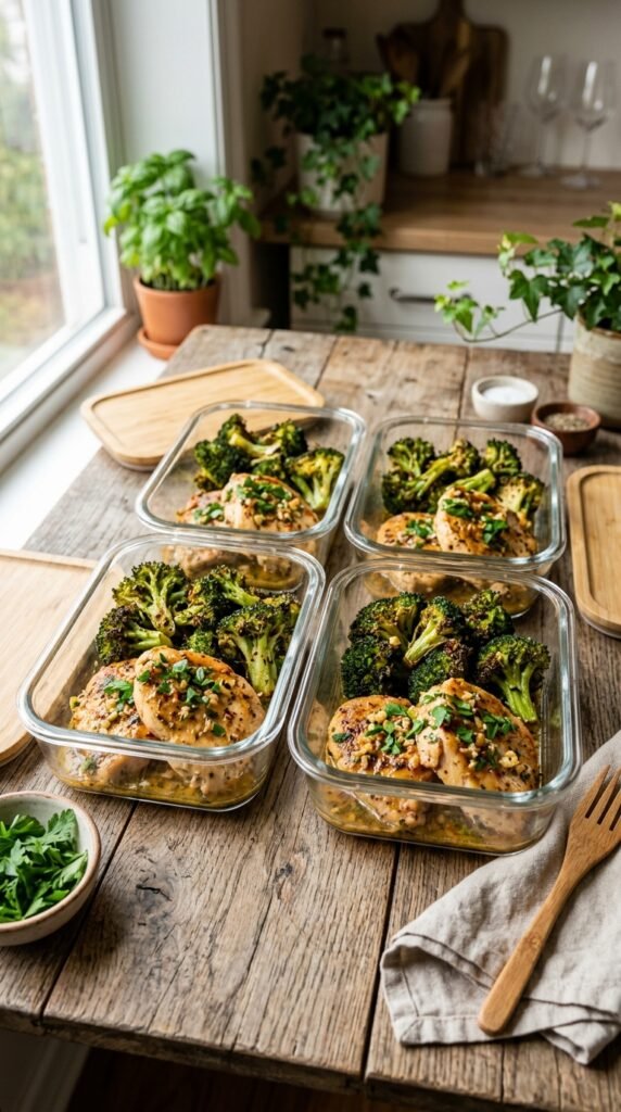 Garlic Butter Chicken with Roasted Broccoli