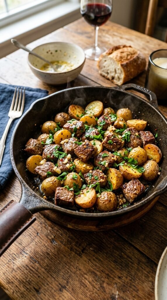 Garlic Butter Steak and Potatoes