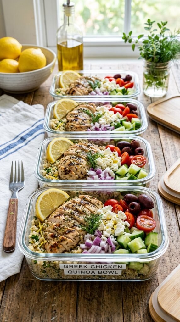 Greek Chicken Quinoa Bowls
