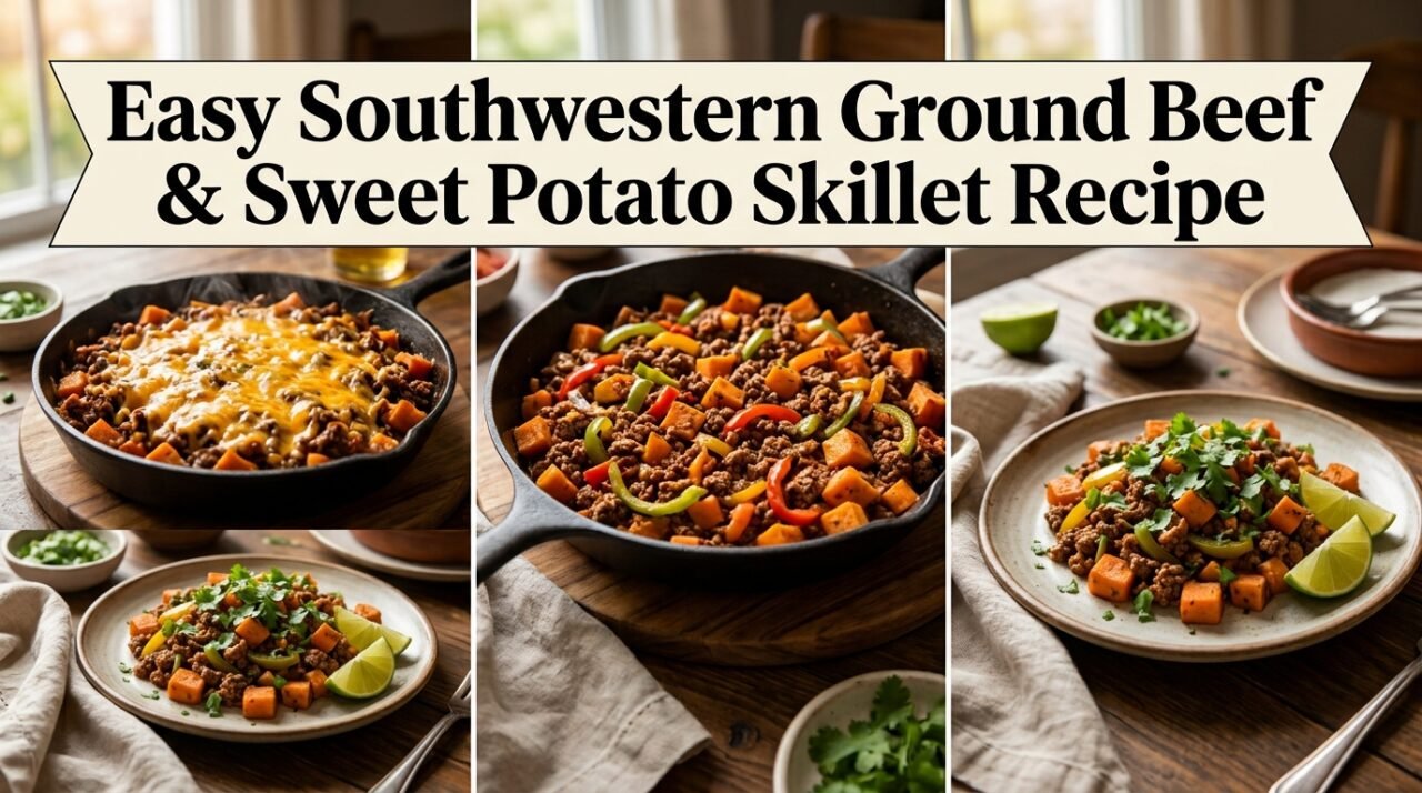 Southwestern Ground Beef & Sweet Potato Skillet Recipe