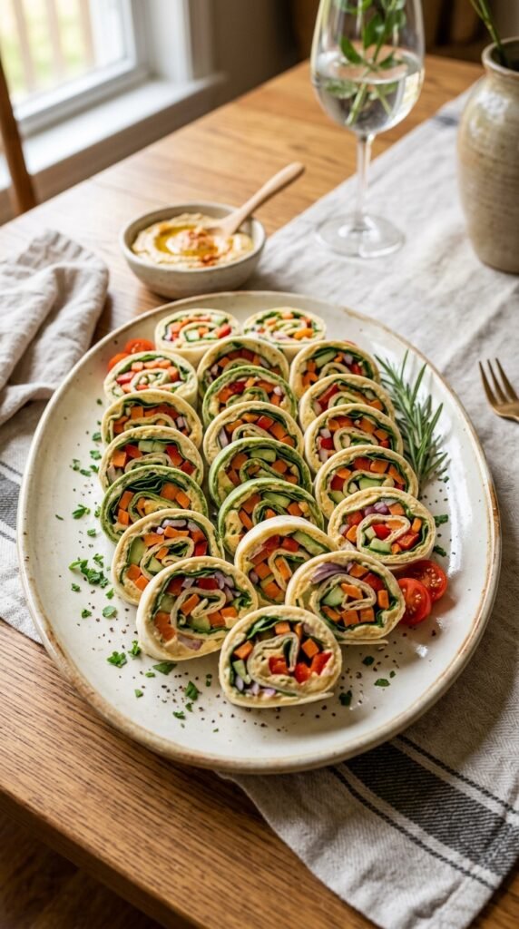 Hummus Veggie Pinwheels