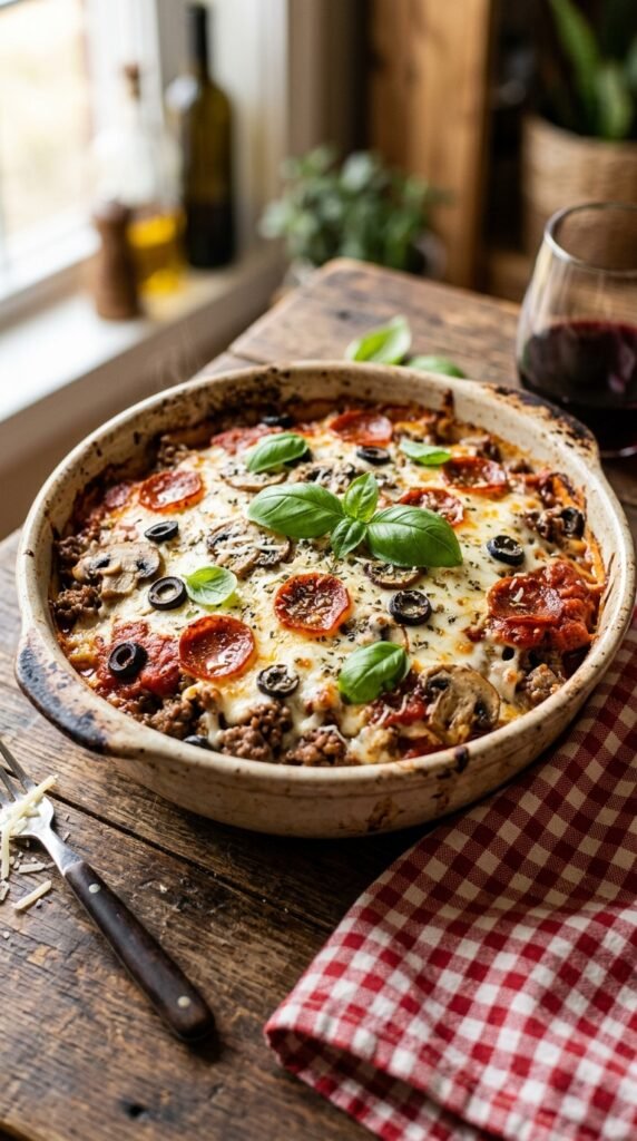 Keto Beef Pizza Bowl