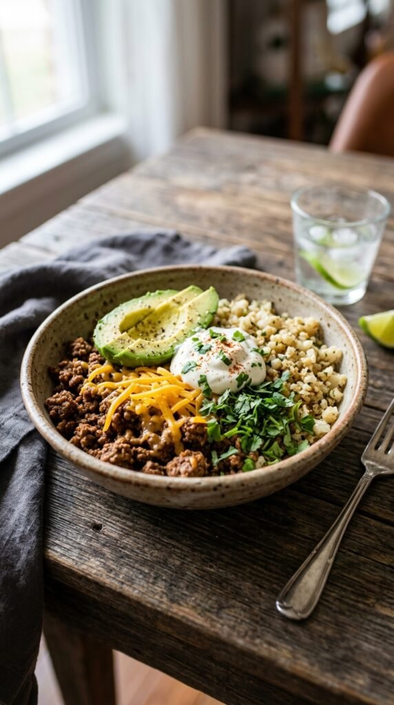 Keto Taco Beef Bowl