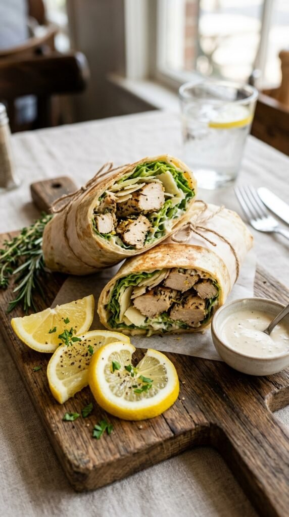 Lemon Herb Chicken Caesar Wrap