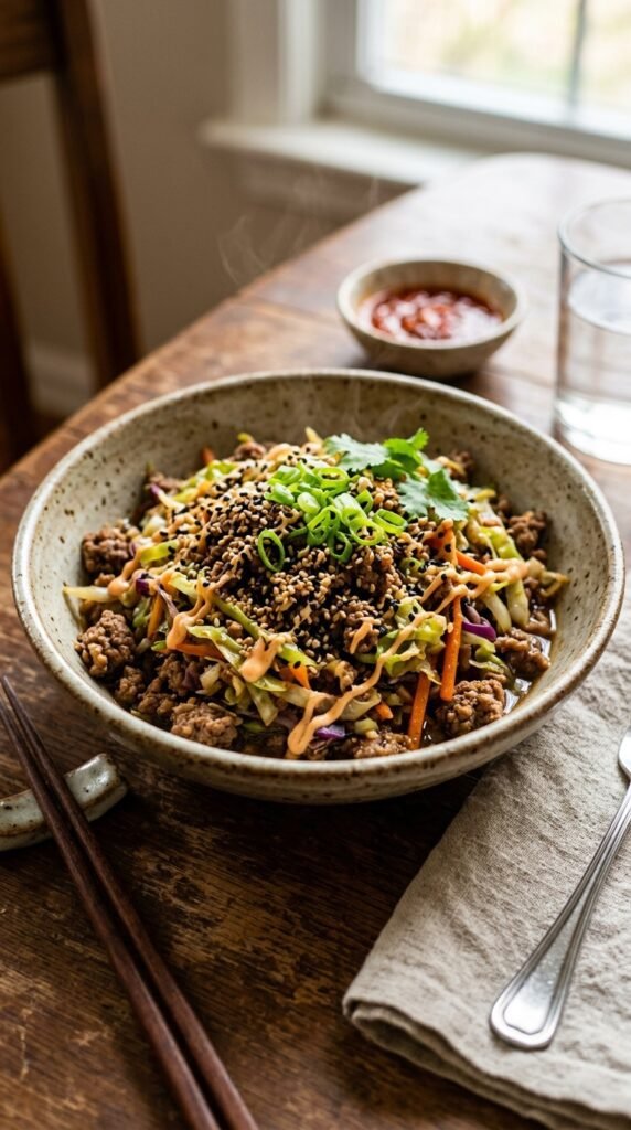Low-Carb Beef Egg Roll in a Bowl