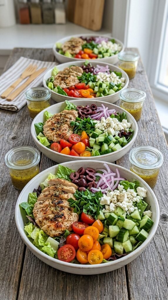 Mediterranean Chicken Salad Bowls