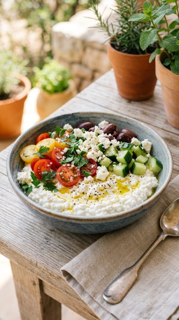 Mediterranean Cottage Cheese Bowl