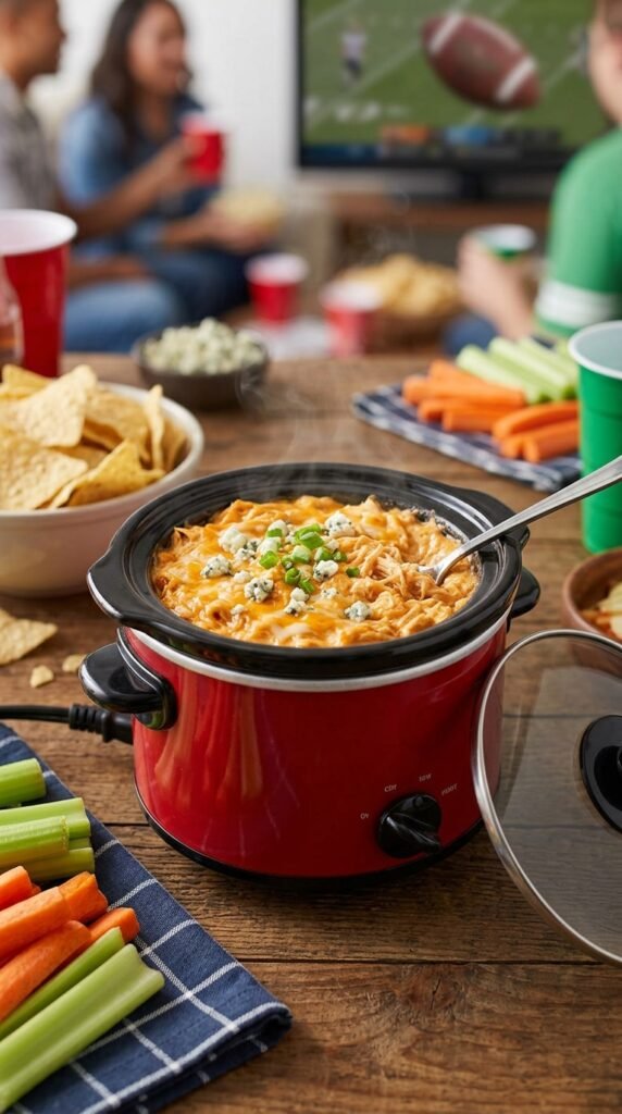 Mini Crockpot Buffalo Chicken Dip