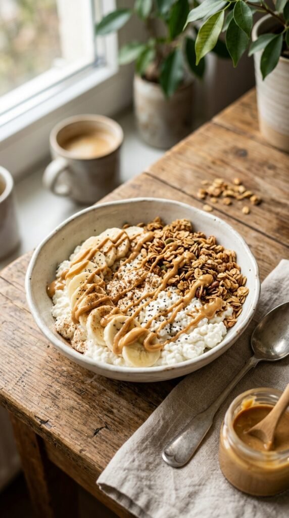 Peanut Butter Banana Cottage Cheese Bowl