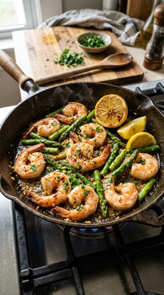 Lemon Garlic Shrimp and Asparagus