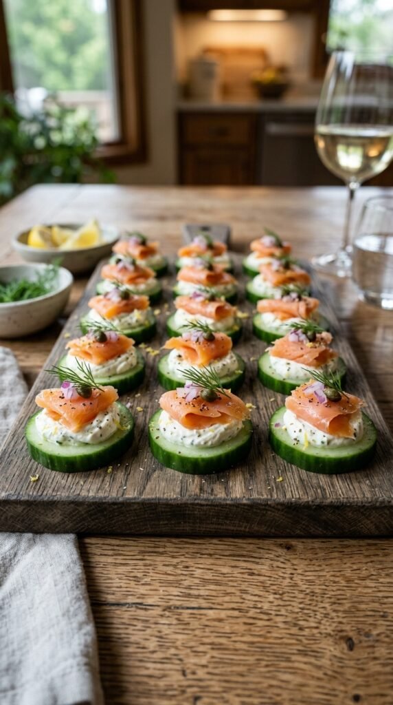 Smoked Salmon Cucumber Bites