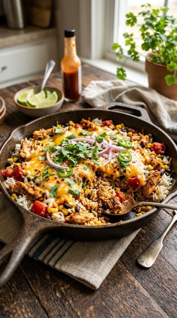 Southwest Chicken Rice Skillet