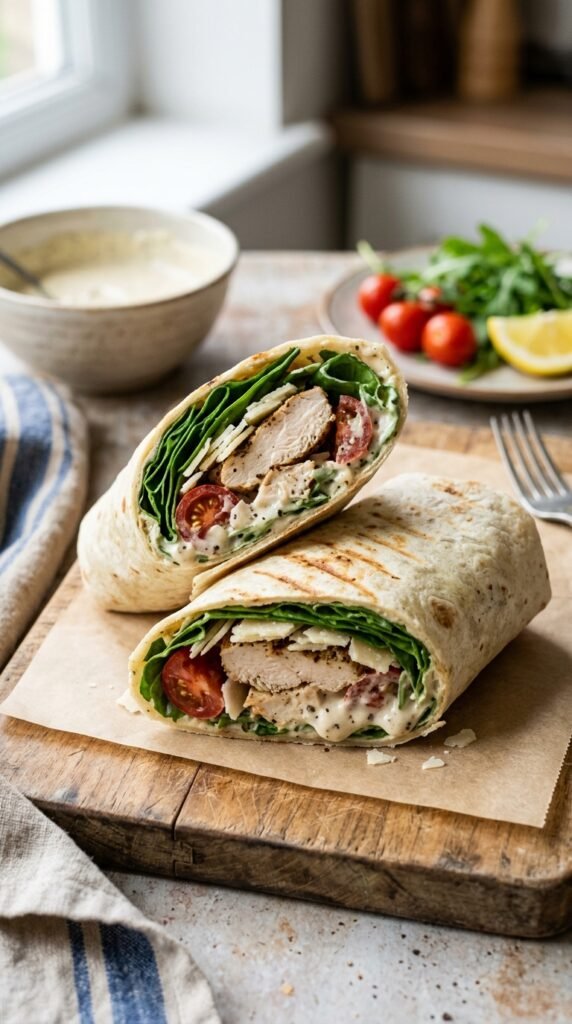 Spinach Chicken Caesar Wrap