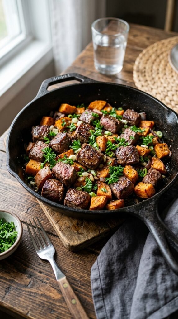 Steak and Sweet Potato Skillet