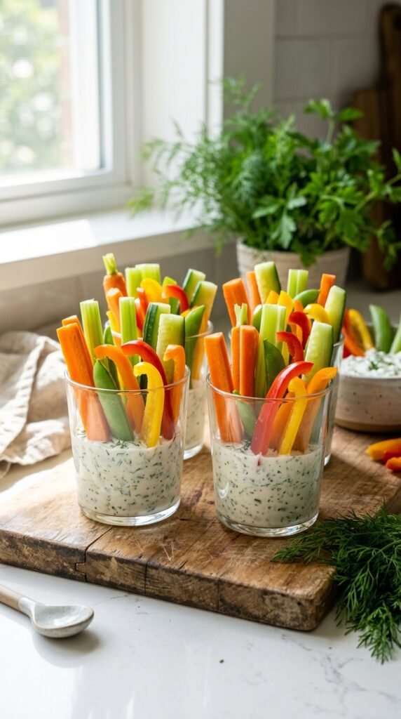 Greek Yogurt Ranch Veggie Cups